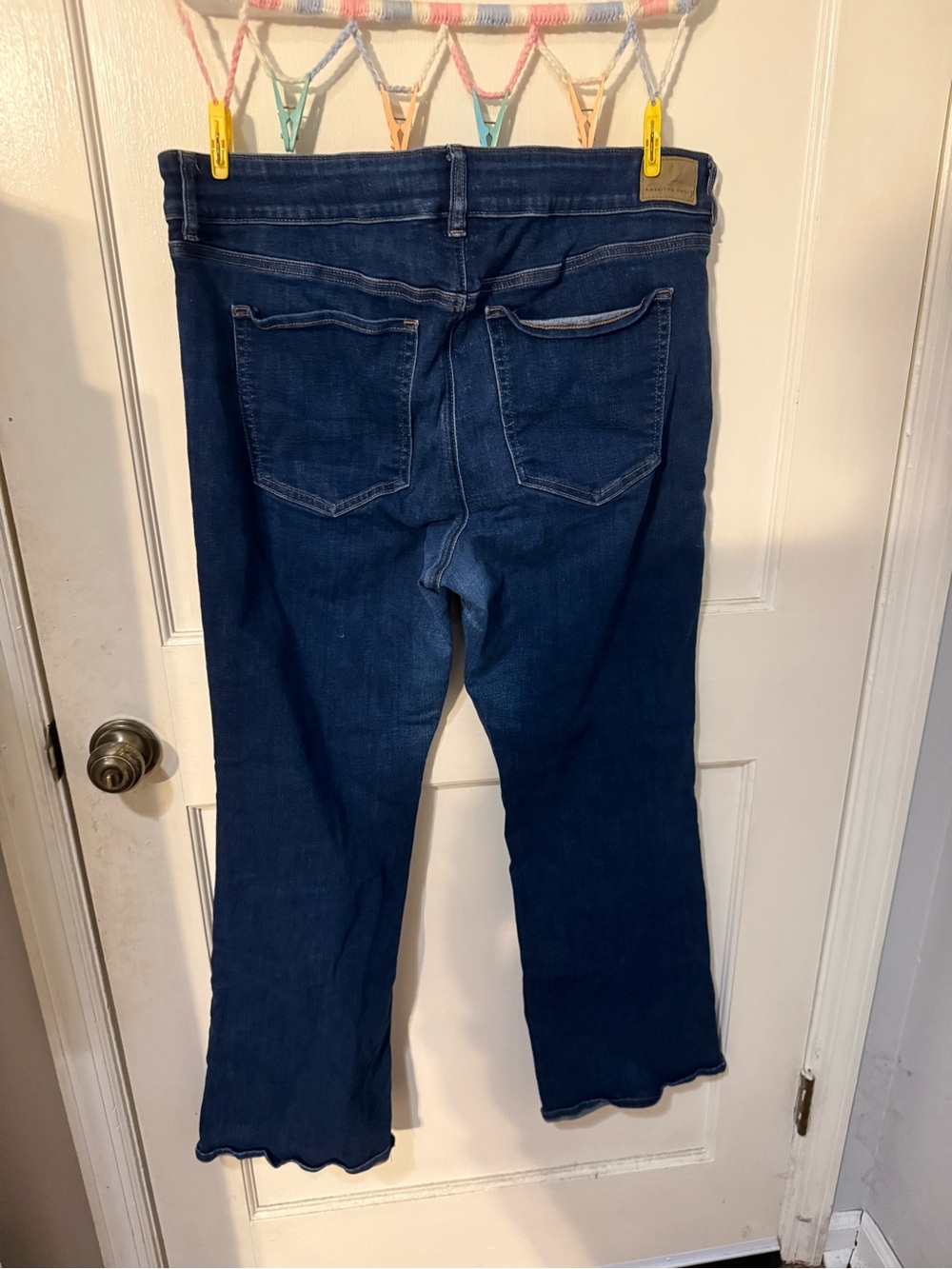 American Eagle Outfitters Dark Blue Kick Boot Jeans - Picture 2 of 4